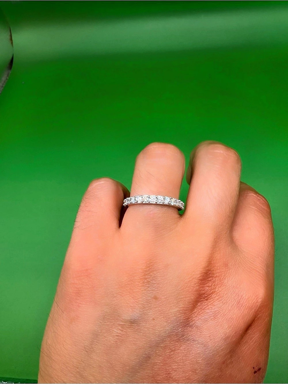 10k White Gold .75 Ctw Diamond Band Size 8.25.